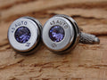 Bullet cufflinks high polished tanzanite __etsy:2821508847