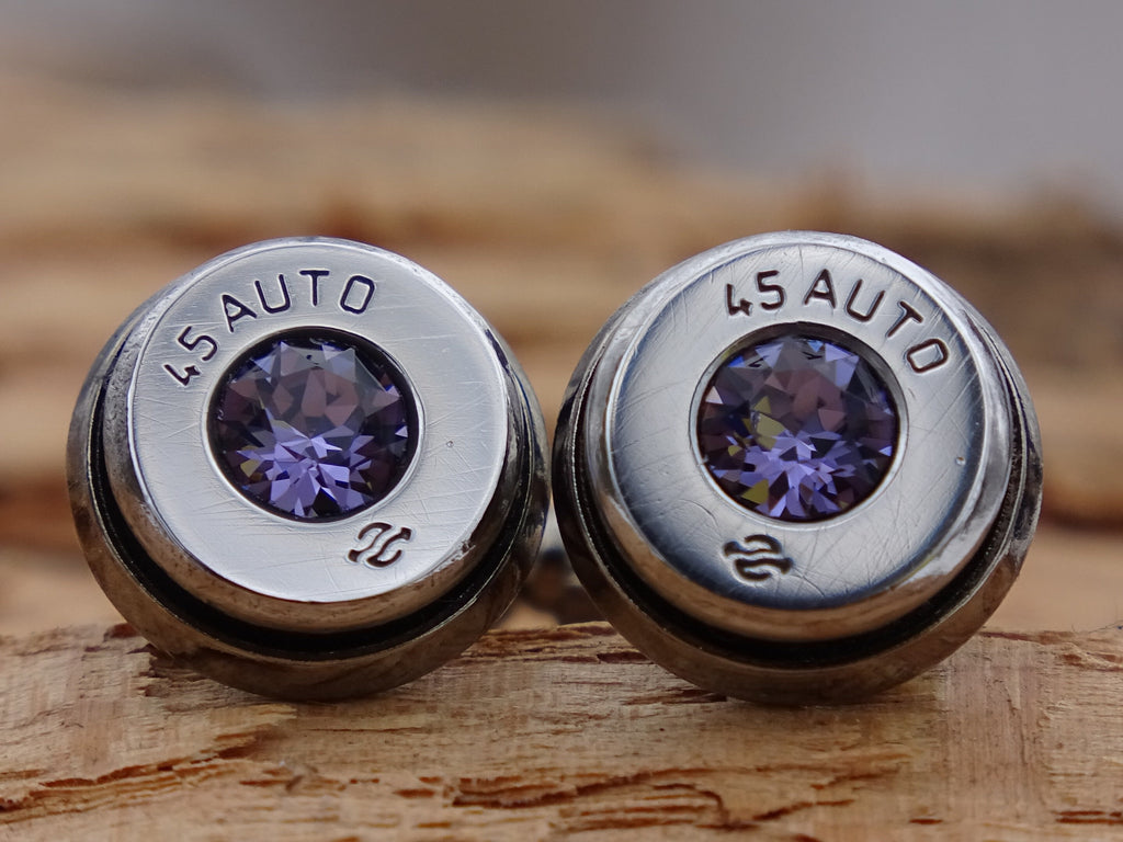 Bullet cufflinks high polished tanzanite __etsy:2821508651