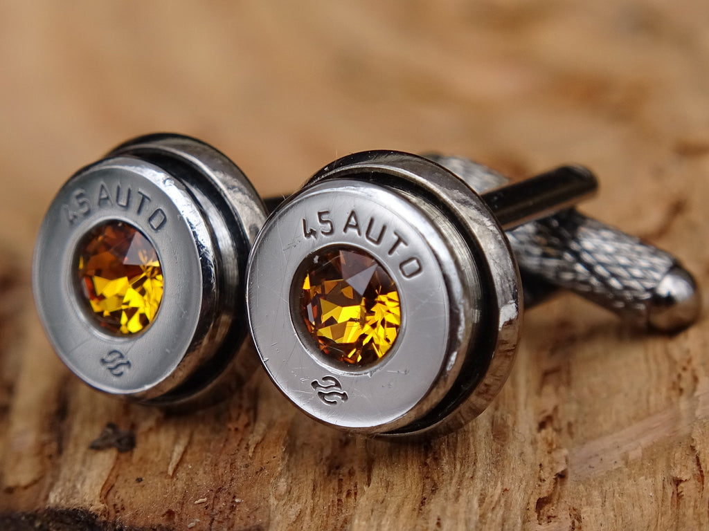Bullet cufflinks high polished topaz __etsy:2774001594