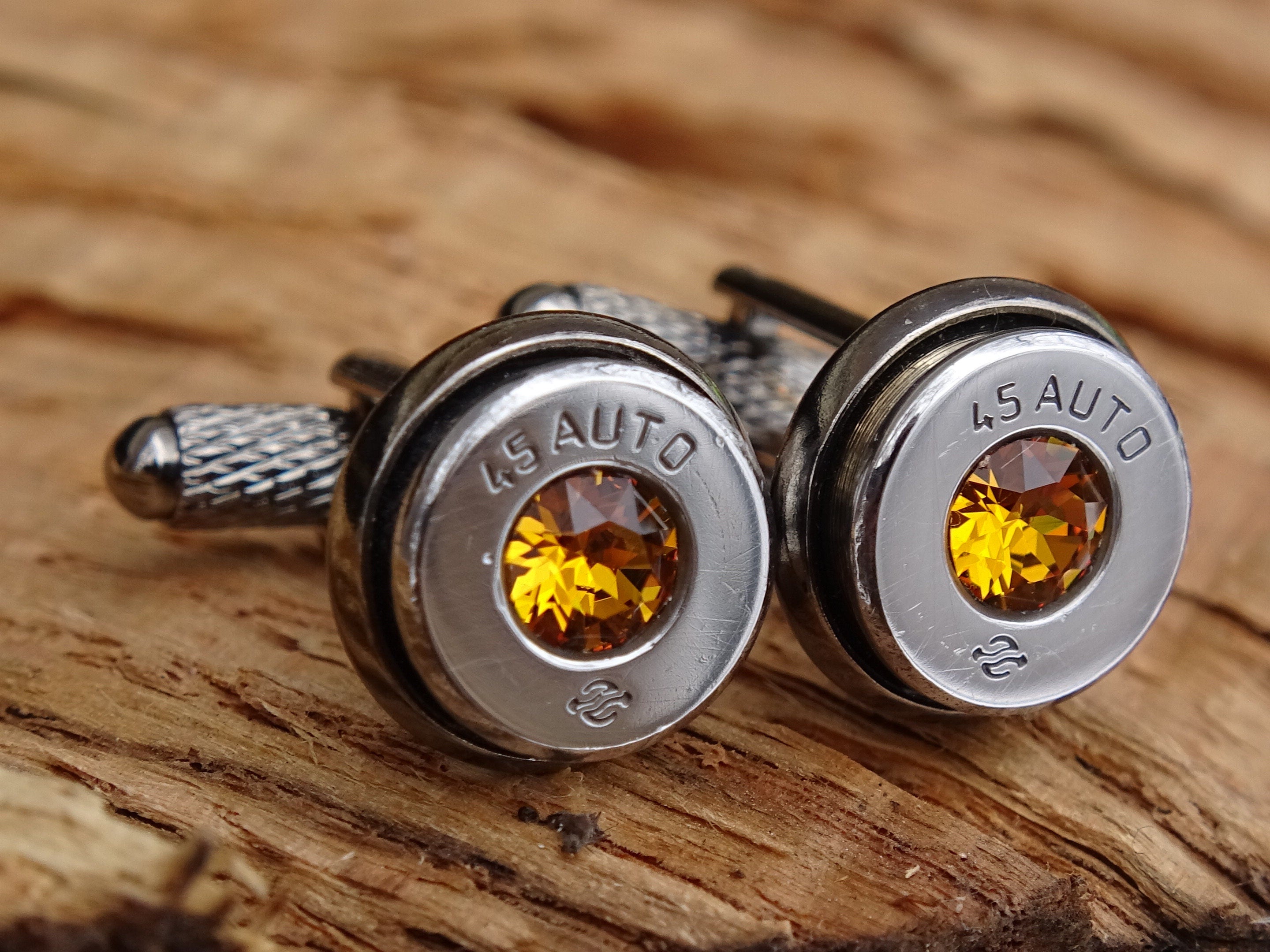 Bullet cufflinks high polished topaz __etsy:2774001718
