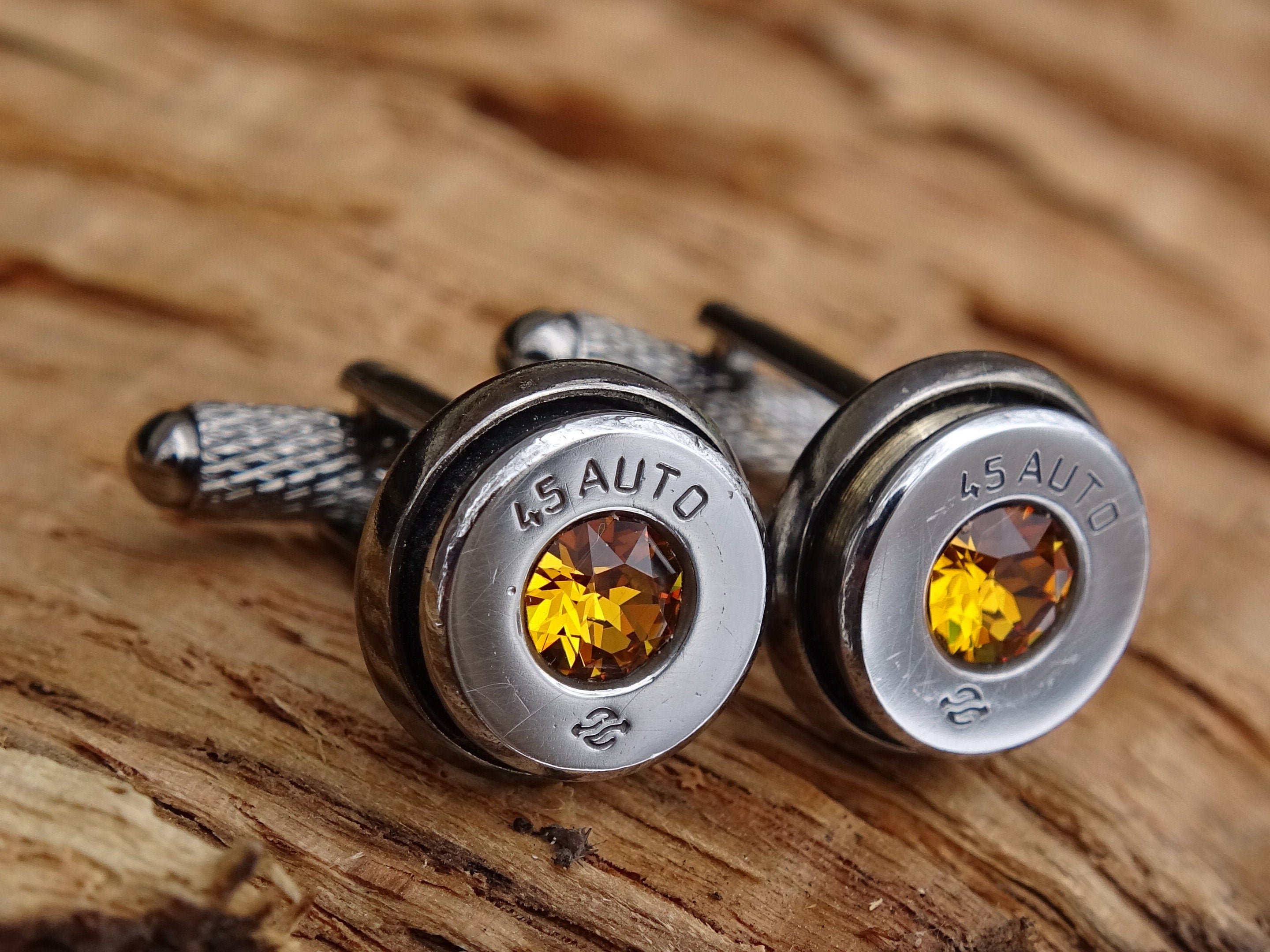 Bullet cufflinks high polished topaz __etsy:2774001838