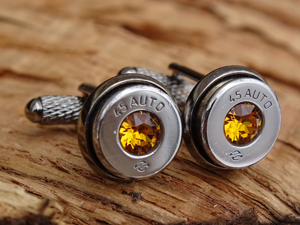Bullet cufflinks high polished topaz __etsy:2821680807