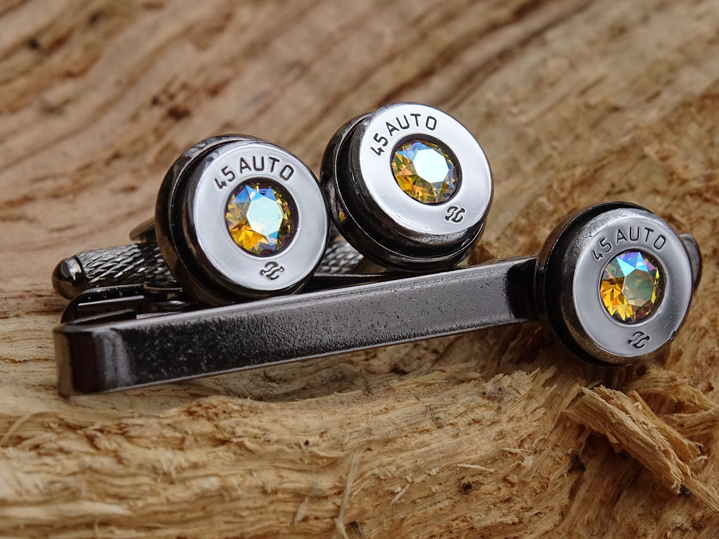 Bullet cufflinks high polished topaz shimmer __etsy:2821703329