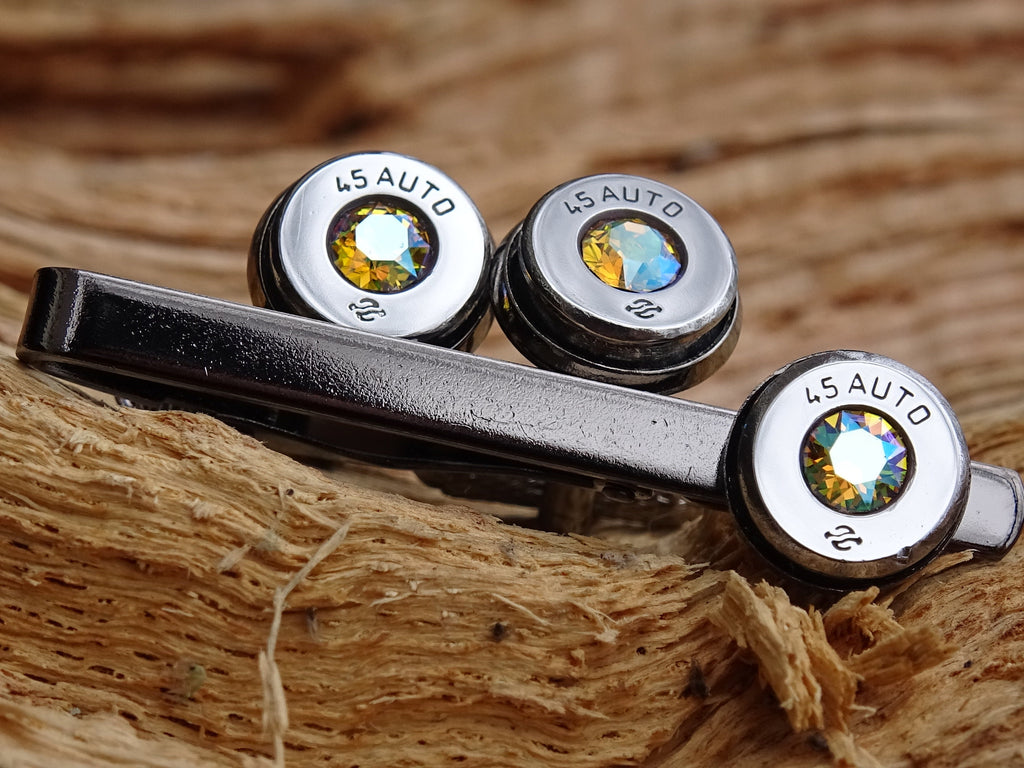 Bullet cufflinks high polished topaz shimmer __etsy:2821703457