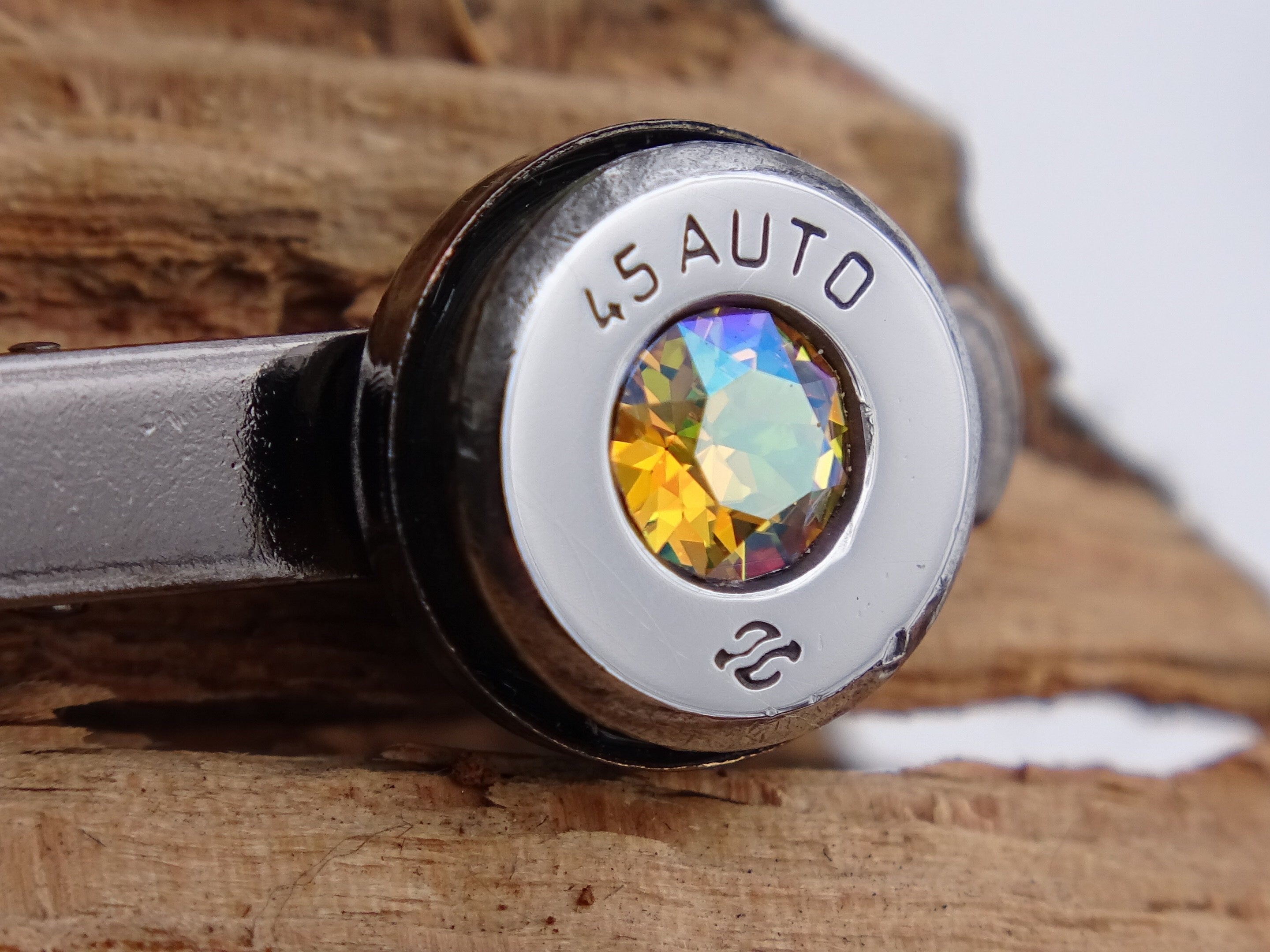Bullet cufflinks high polished topaz shimmer __etsy:2821704175