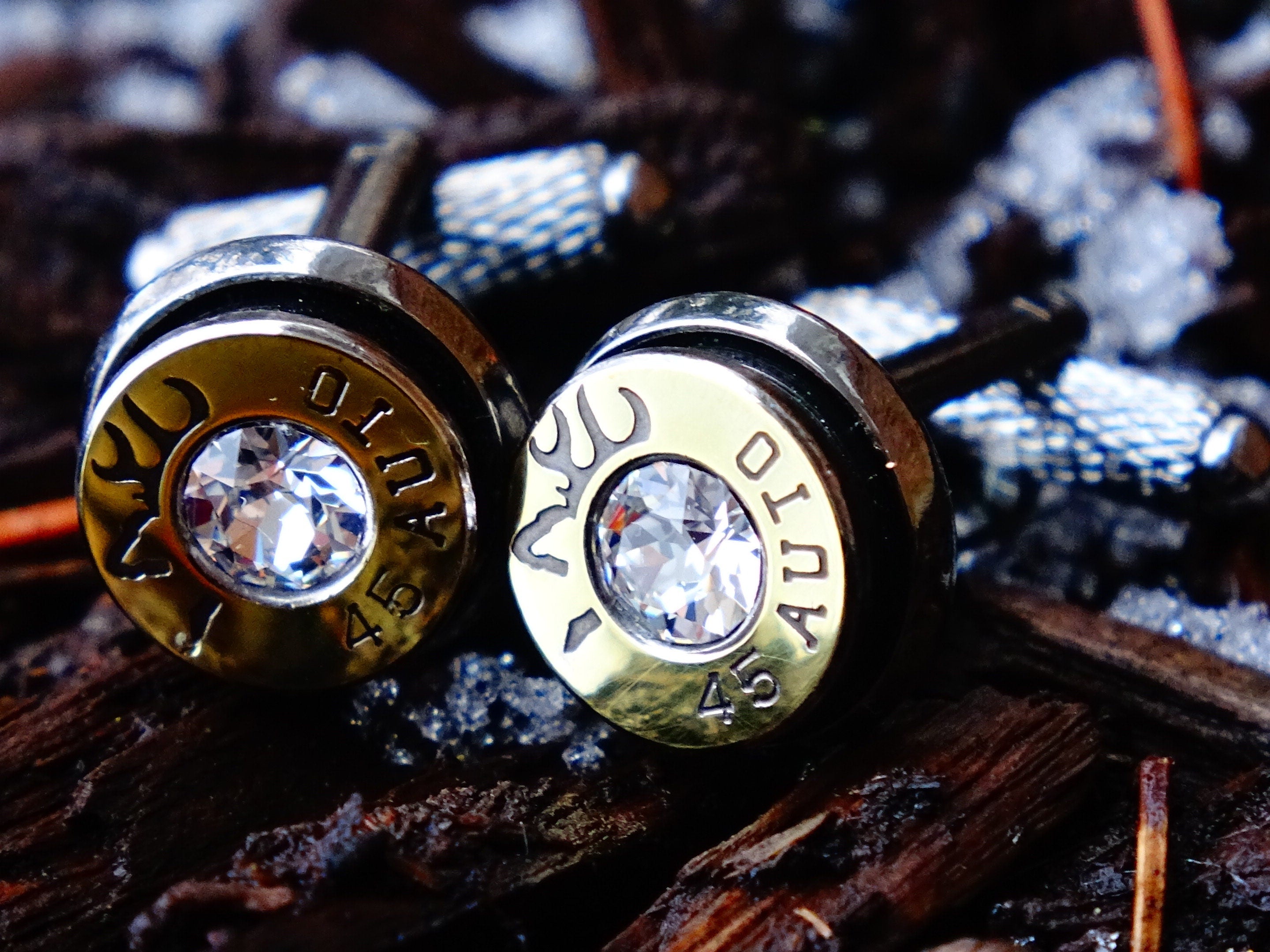 Bullet cufflinks tie clip luxury set LIMITED EDITION bi-tone __etsy:2241792575