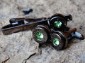 Bullet cufflinks tie clip set gun metal peridot __etsy:2241757983