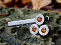 Bullet cufflinks tie clip set gun metal topaz __etsy:2241735143