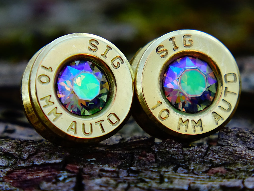 Bullet earrings alexandrite
