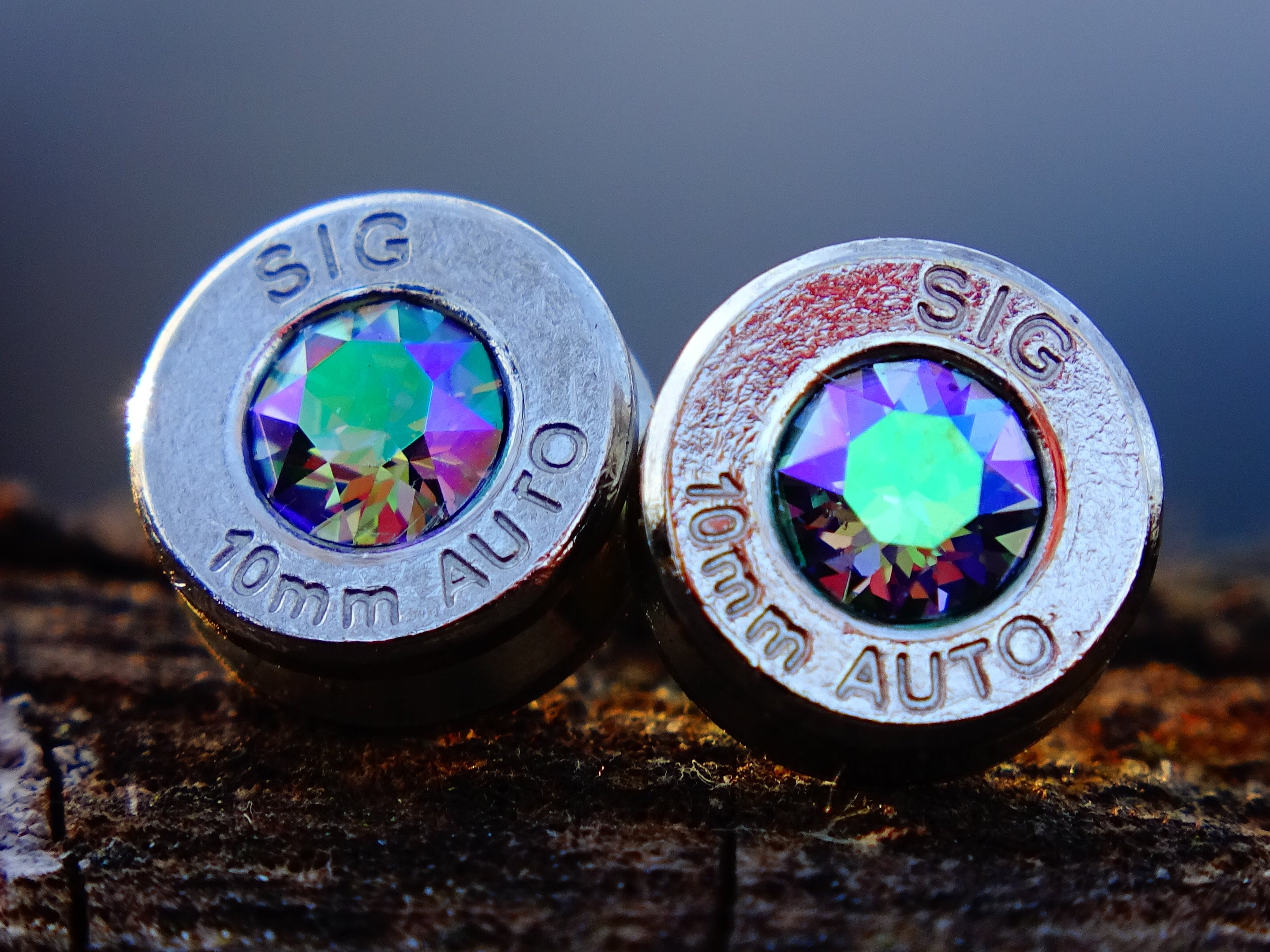 Bullet earrings alexandrite