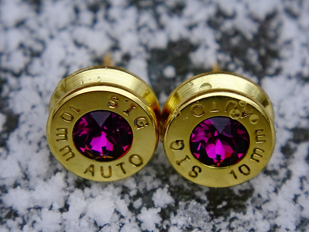 Bullet earrings amethyst