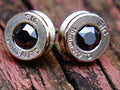 Bullet earrings black onyx swarovski