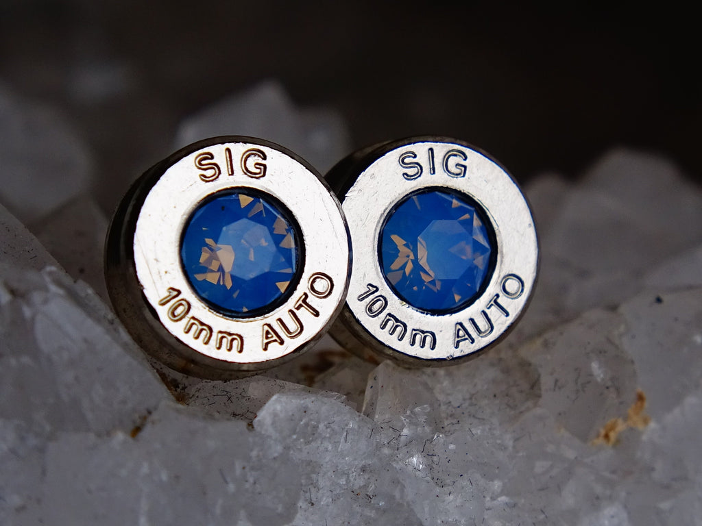 Bullet earrings blue opal __etsy:2258815132