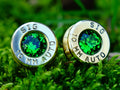 Bullet earrings bright green