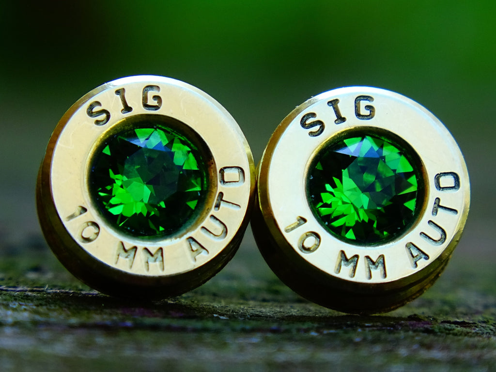 Bullet earrings bright green