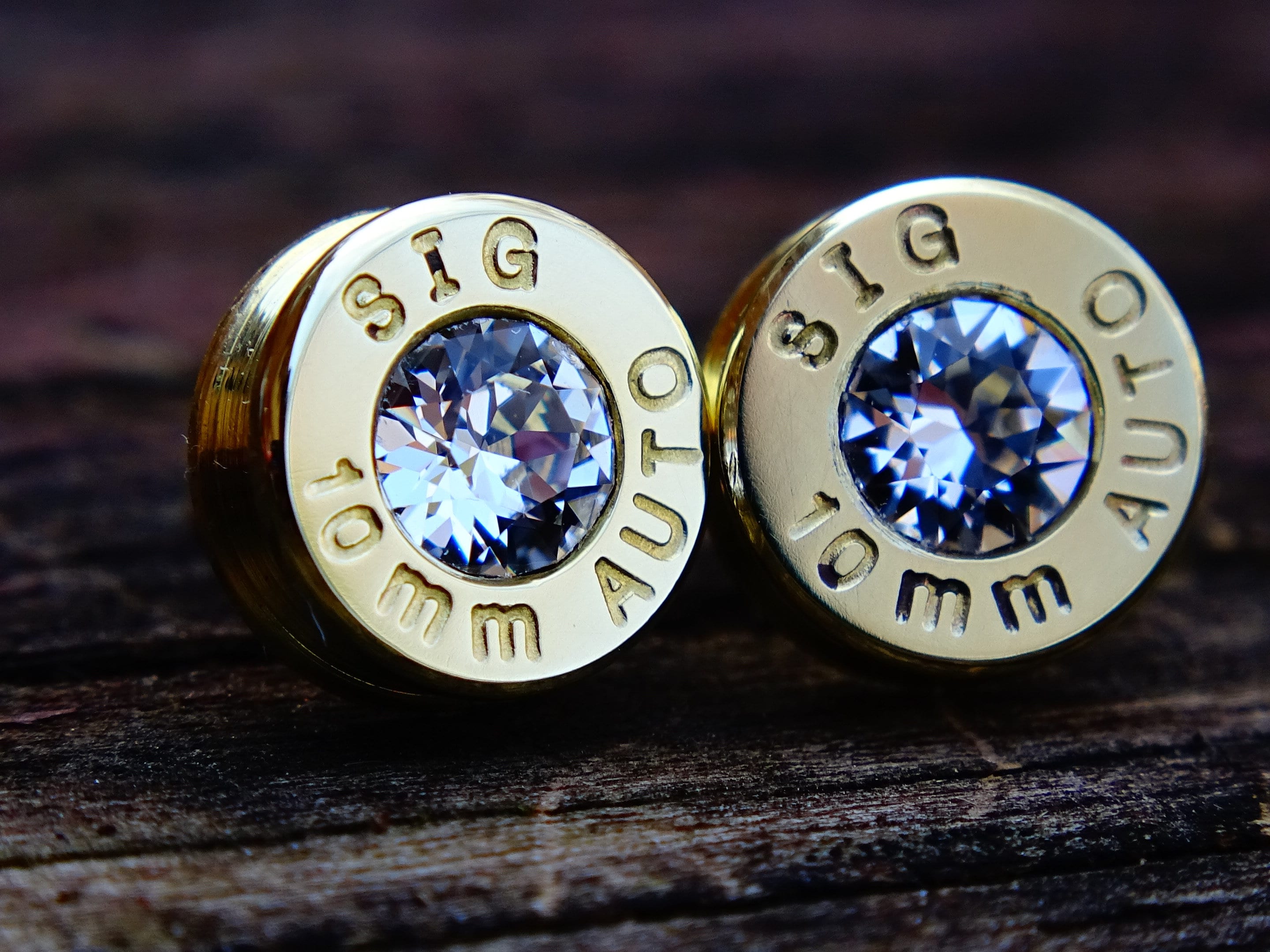 Bullet earrings clear cubic zirconia