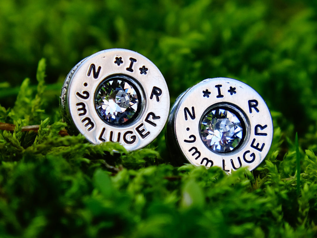 Bullet earrings clear 9mm __etsy:2342603955