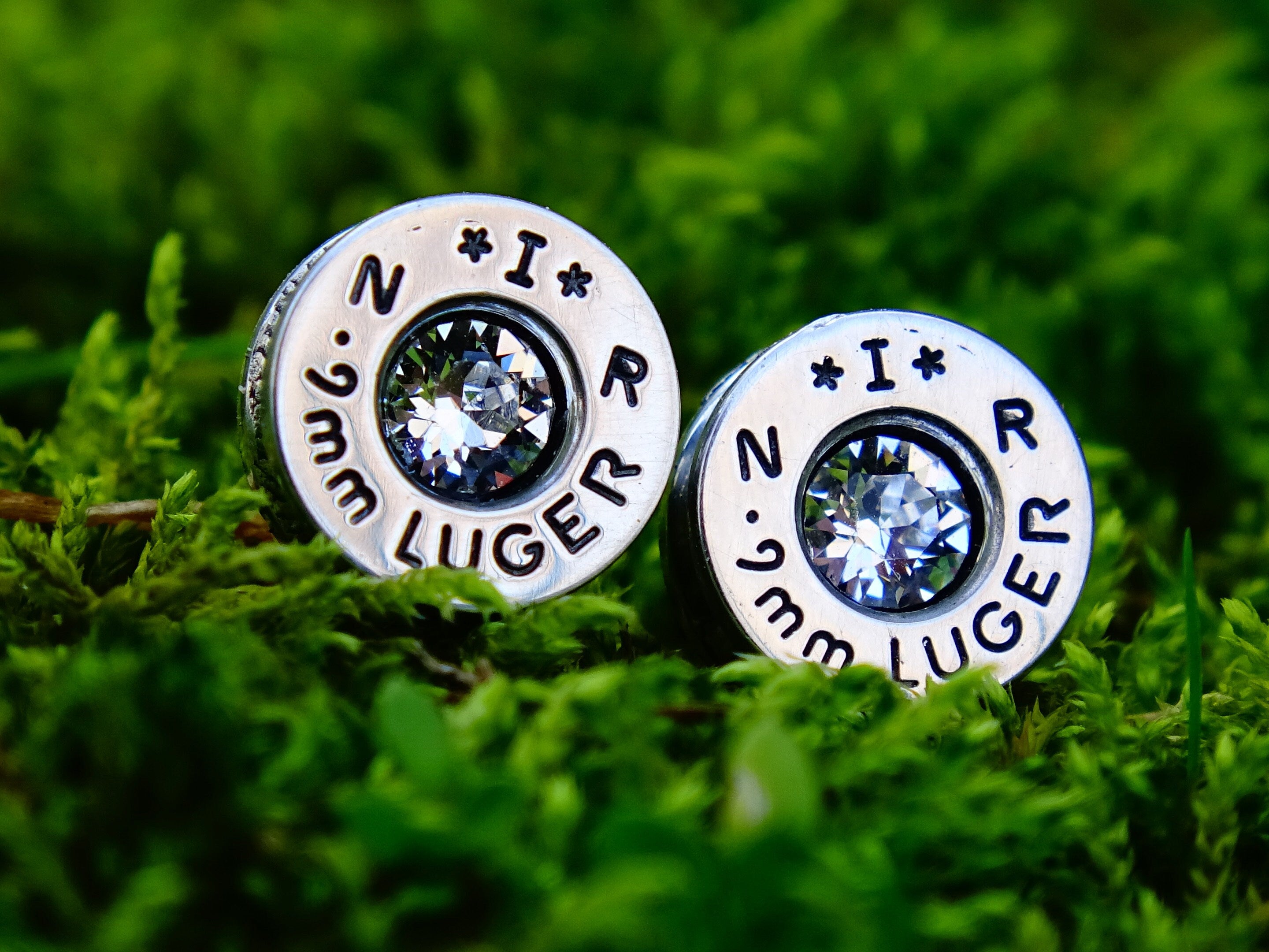 Bullet earrings clear 9mm __etsy:2342603955