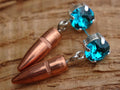 Bullet earrings dangle blue zircon 5.56 __etsy:2821983191