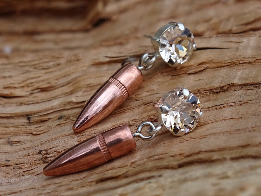 Bullet earrings dangle light champagne color 5.56 __etsy:2821969723