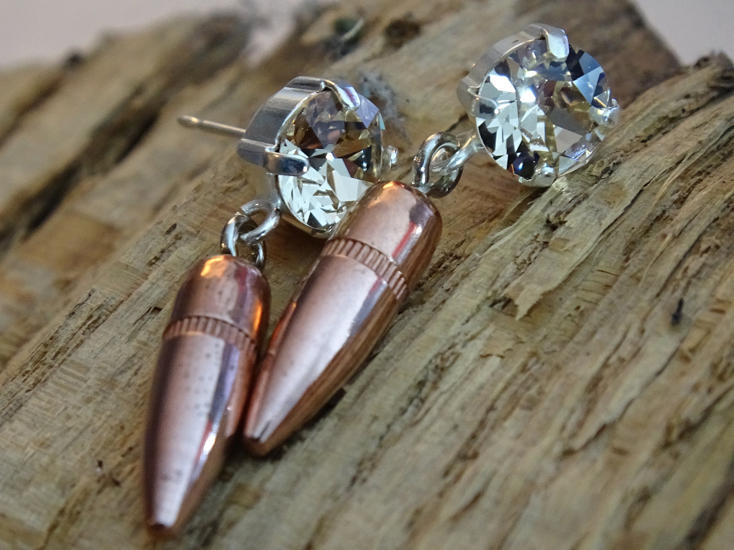 Bullet earrings dangle light champagne color 5.56 __etsy:2817802349