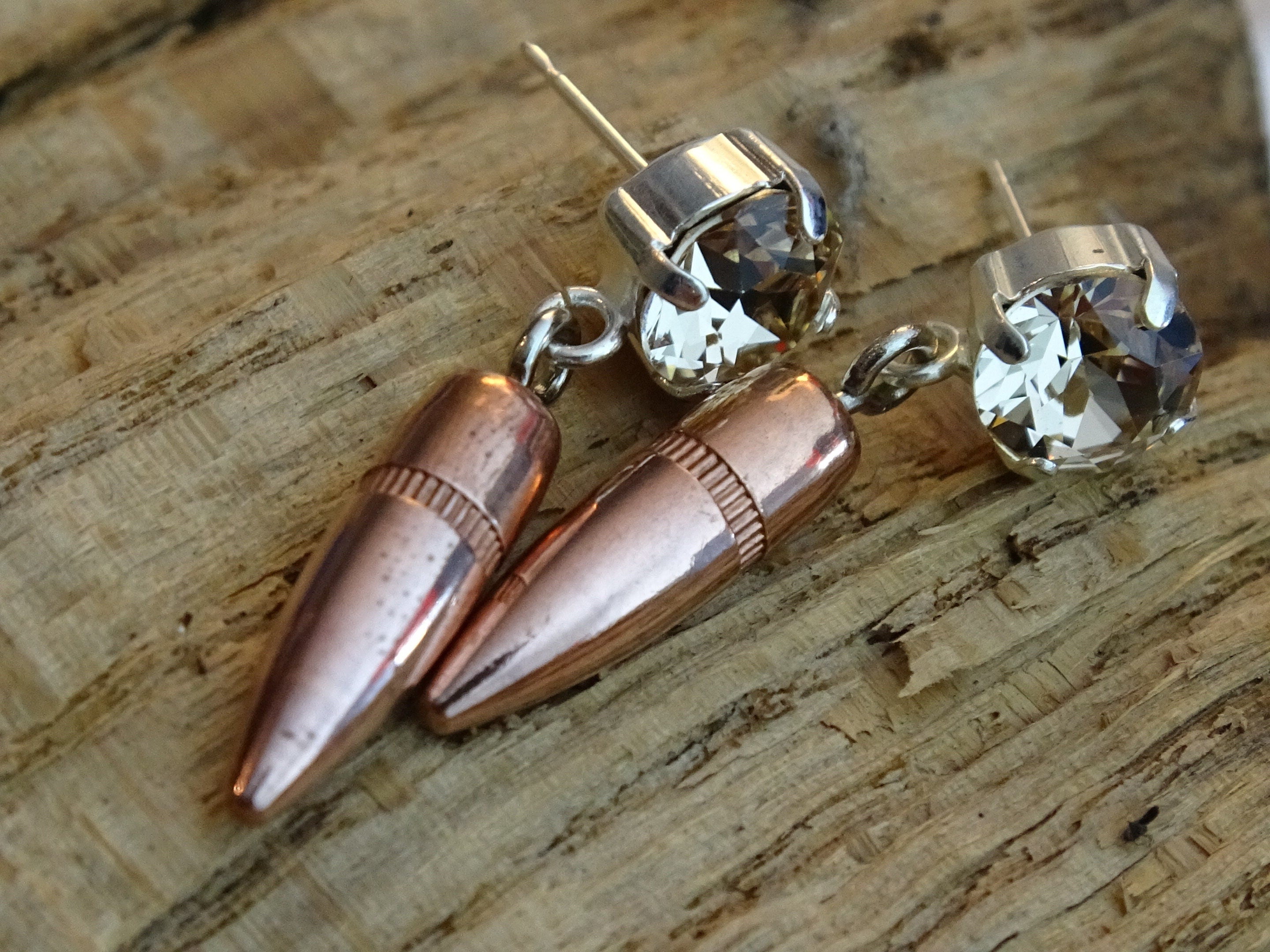 Bullet earrings dangle light champagne color 5.56 __etsy:2817815219