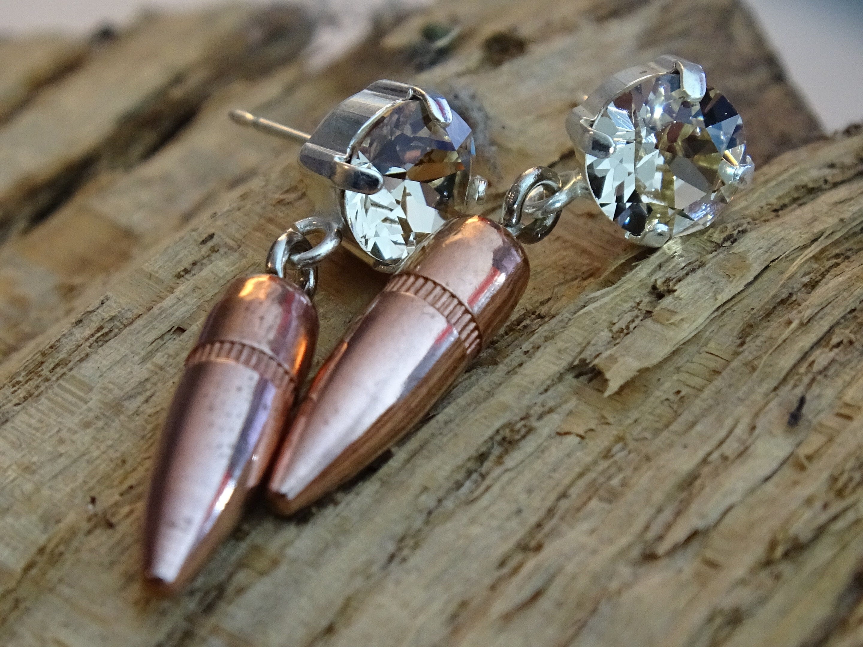 Bullet earrings dangle light champagne color 5.56 __etsy:2817815163