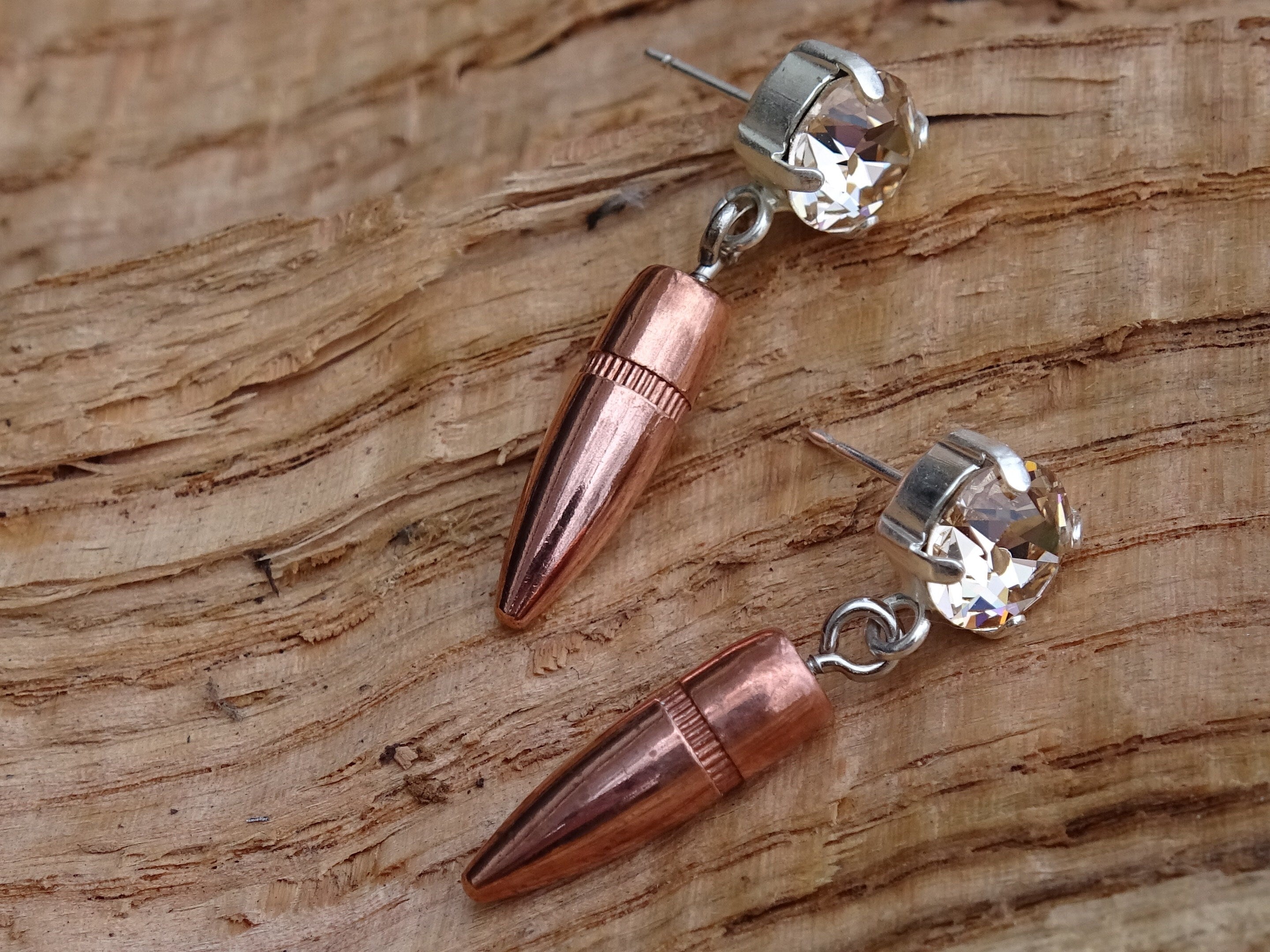 Bullet earrings dangle light champagne color 5.56 __etsy:2821969475