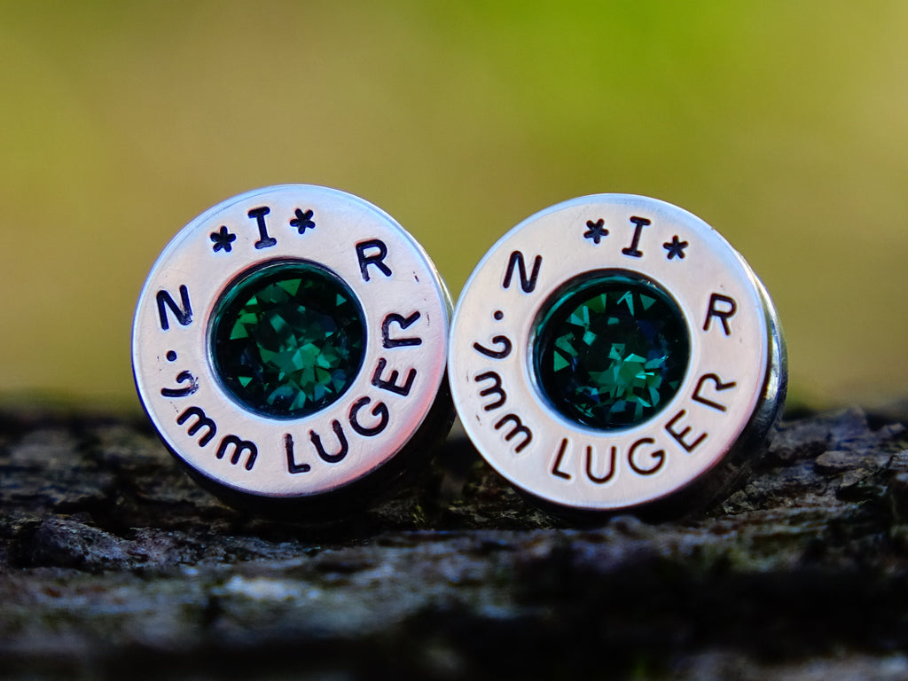 Bullet earrings emerald __etsy:2295400478