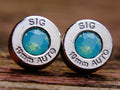 Bullet earrings green opal __etsy:2258828502