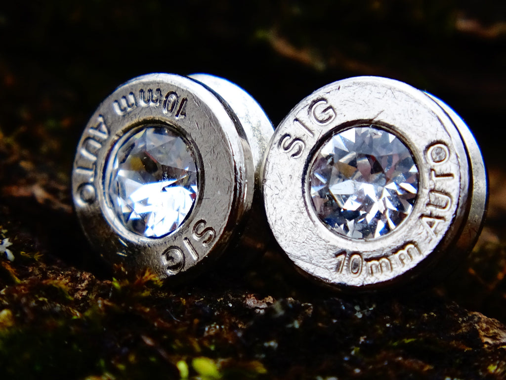 Bullet earrings 10mm clear