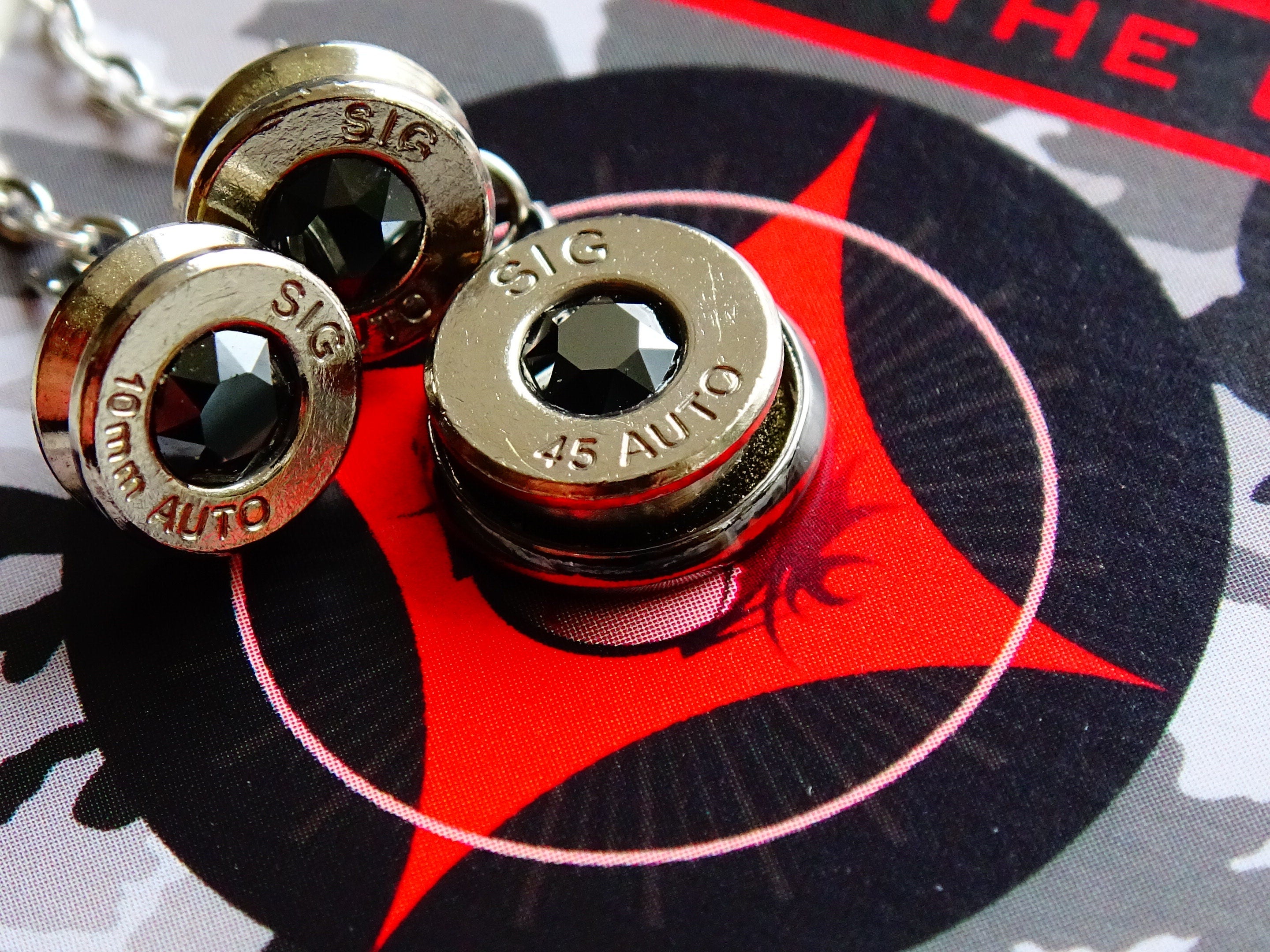 Bullet earrings & necklace