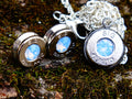 Bullet earrings & necklace blue opal __etsy:2258820358