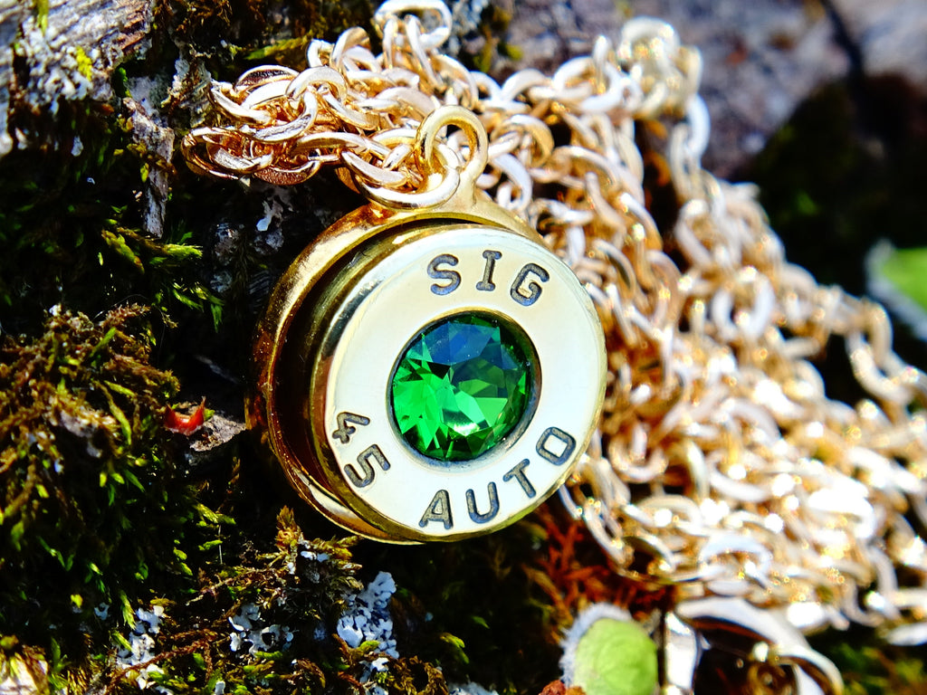 Bullet earrings & necklace bright green