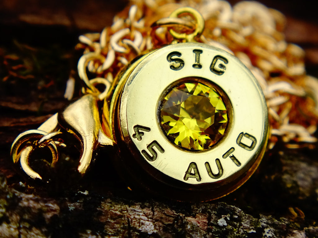 Bullet earrings & necklace citrine