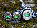 Bullet earrings & necklace green __etsy:2258853496