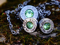 Bullet earrings & necklace peridot __etsy:2306398025