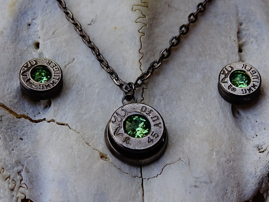 Bullet earrings & necklace peridot __etsy:2258796114