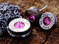 Bullet earrings & necklace pink tourmaline __etsy:2258807384