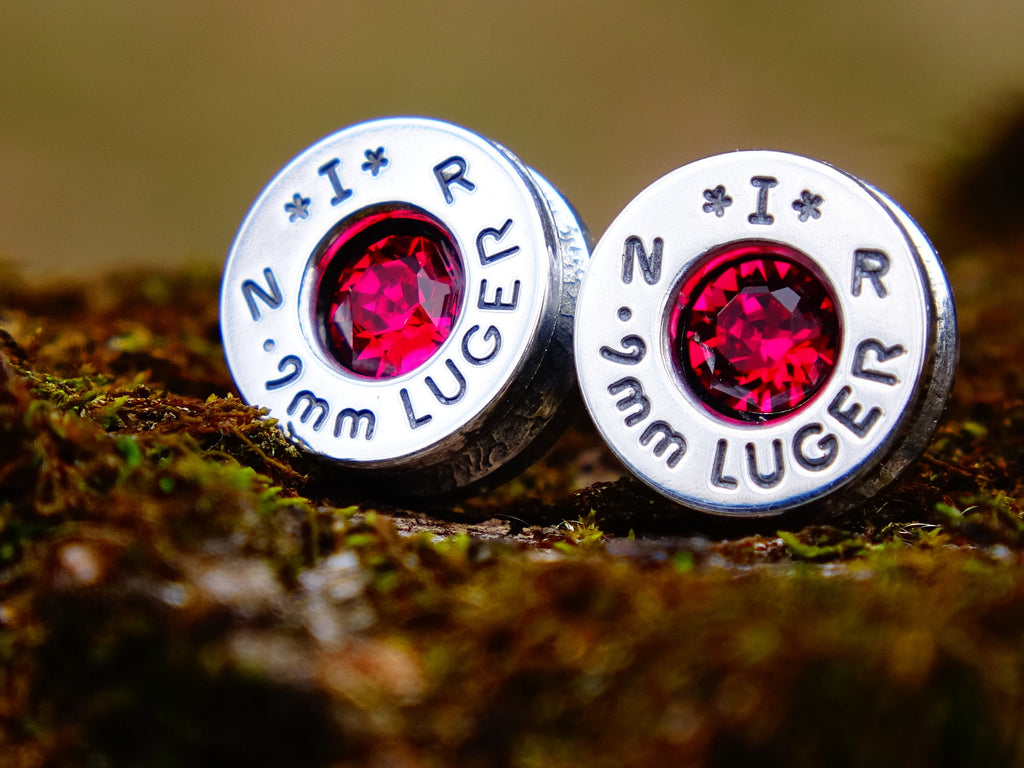 Bullet earrings ruby __etsy:2306443127