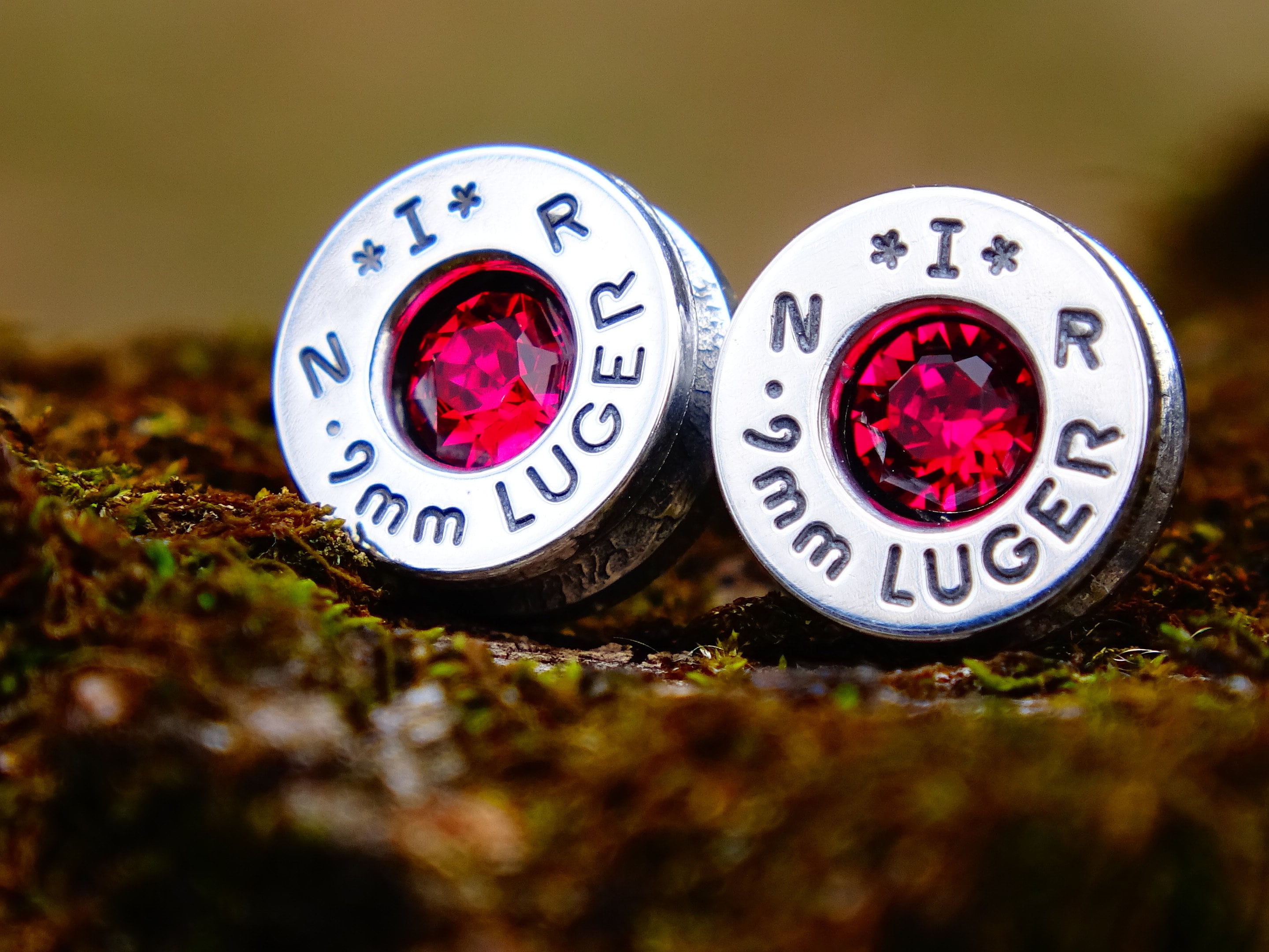 Bullet earrings ruby __etsy:2306443127