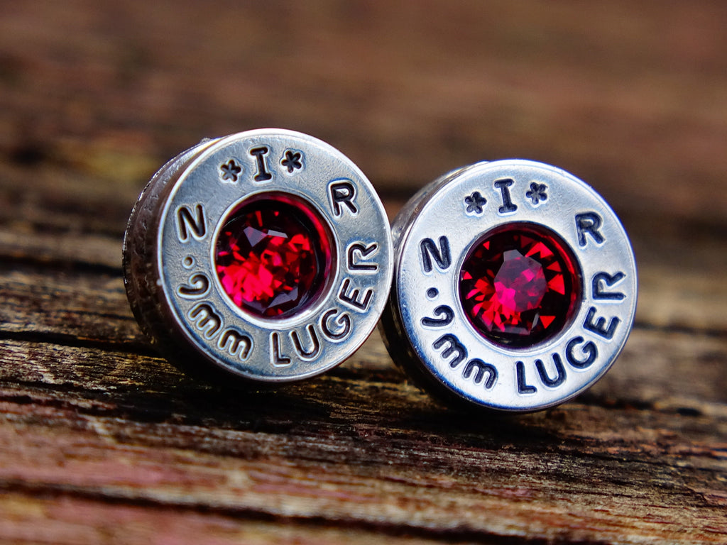 Bullet earrings ruby __etsy:2258840406
