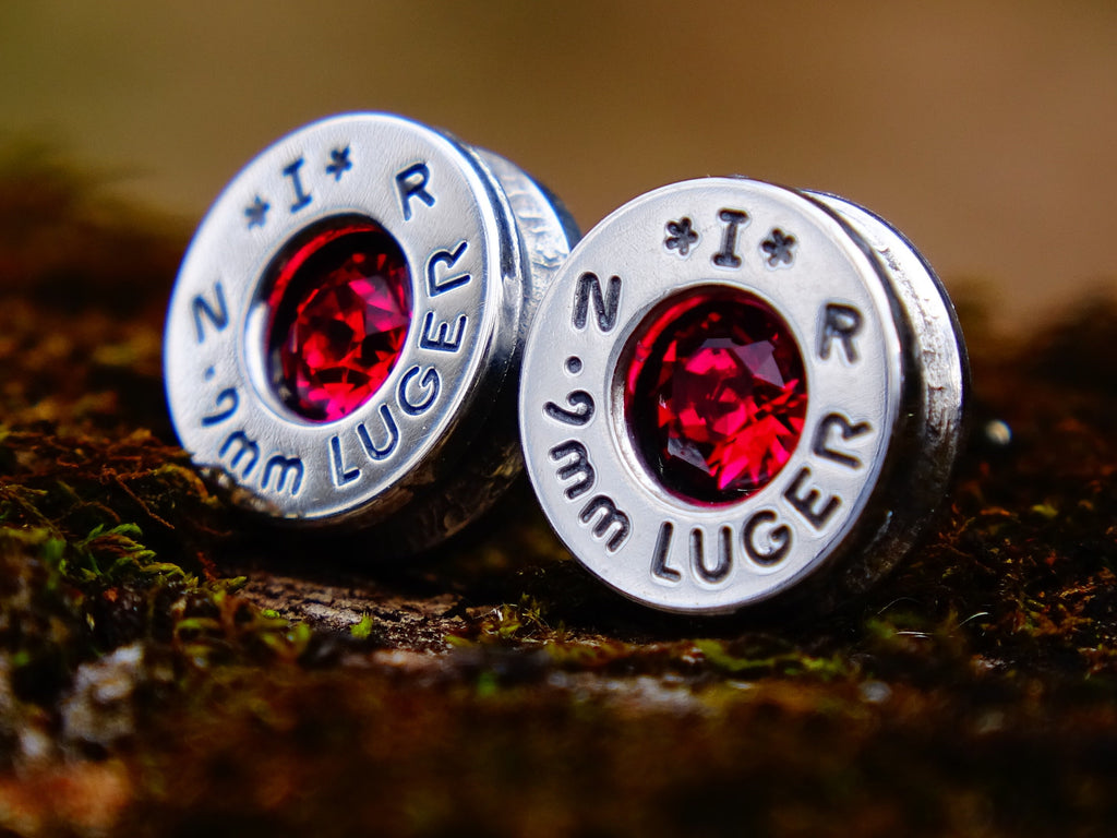 Bullet earrings ruby __etsy:2258840138