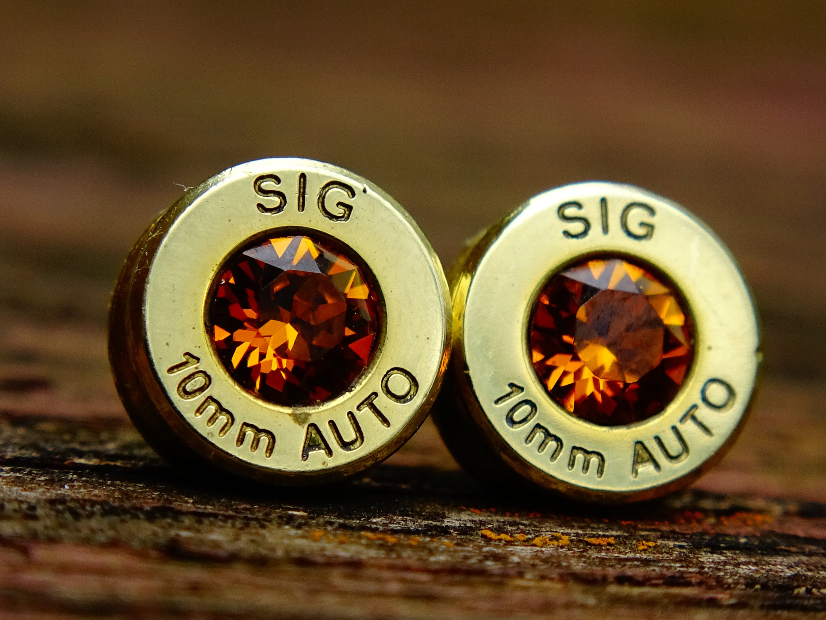 Bullet earrings topaz