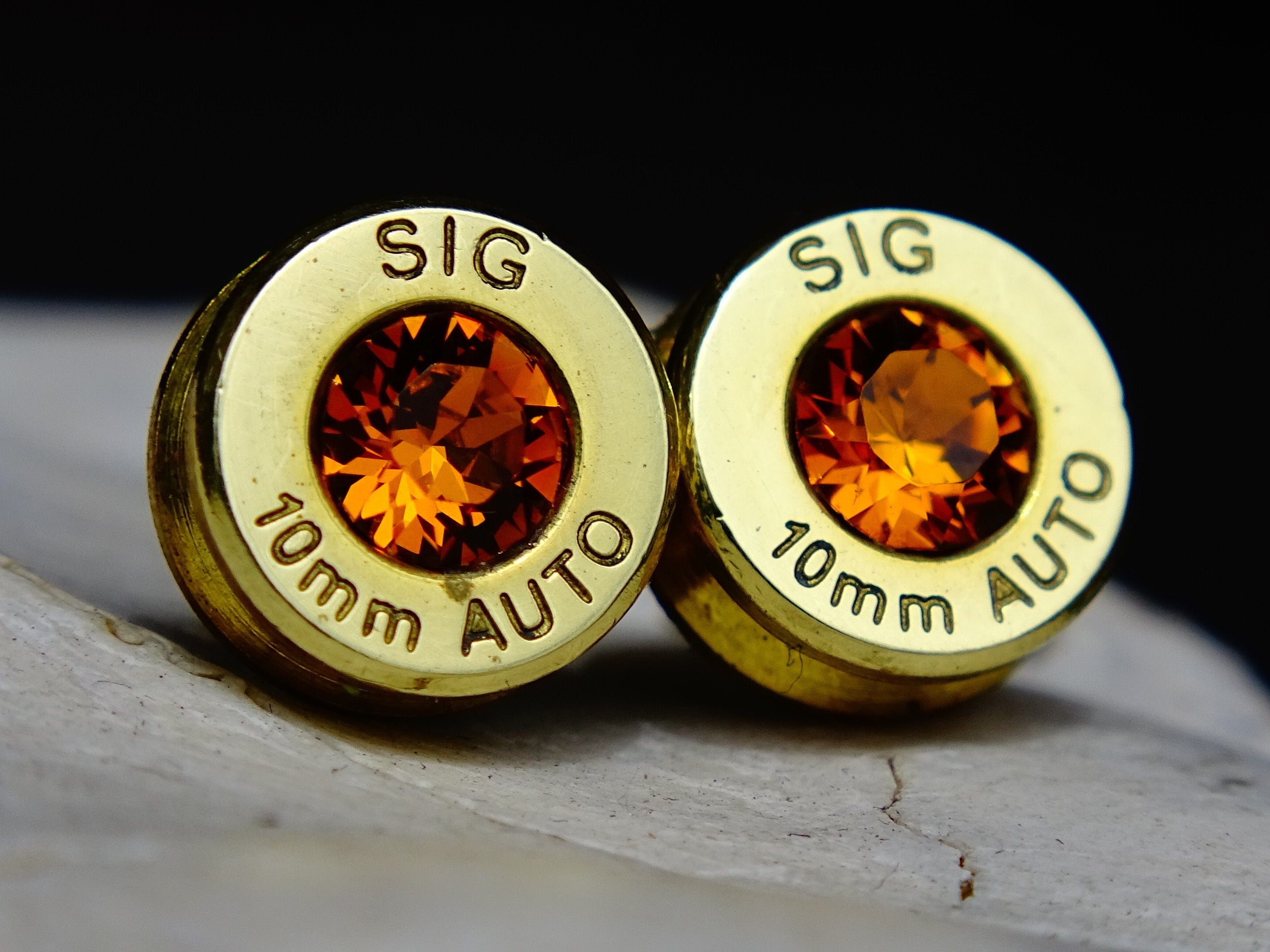 Bullet earrings topaz