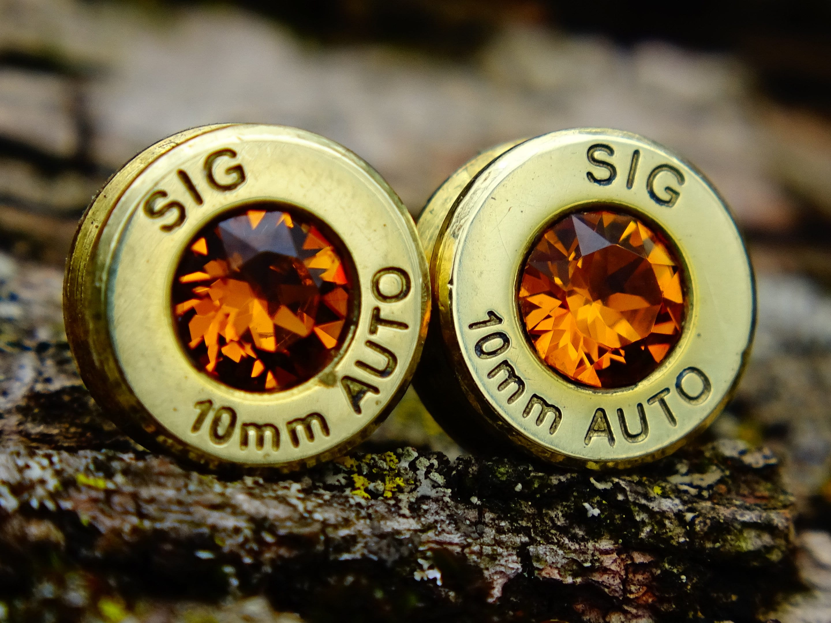 Bullet earrings topaz