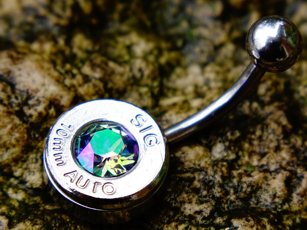 Bullet navel ring belly button ring alexandrite