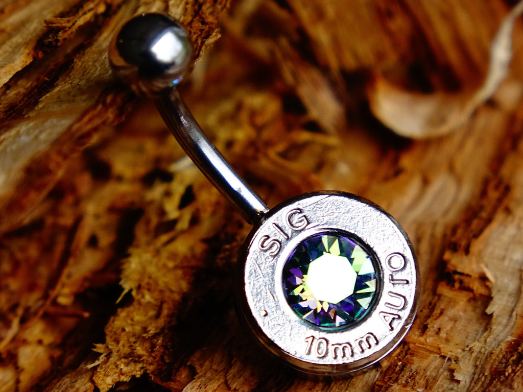Bullet navel ring belly button ring alexandrite