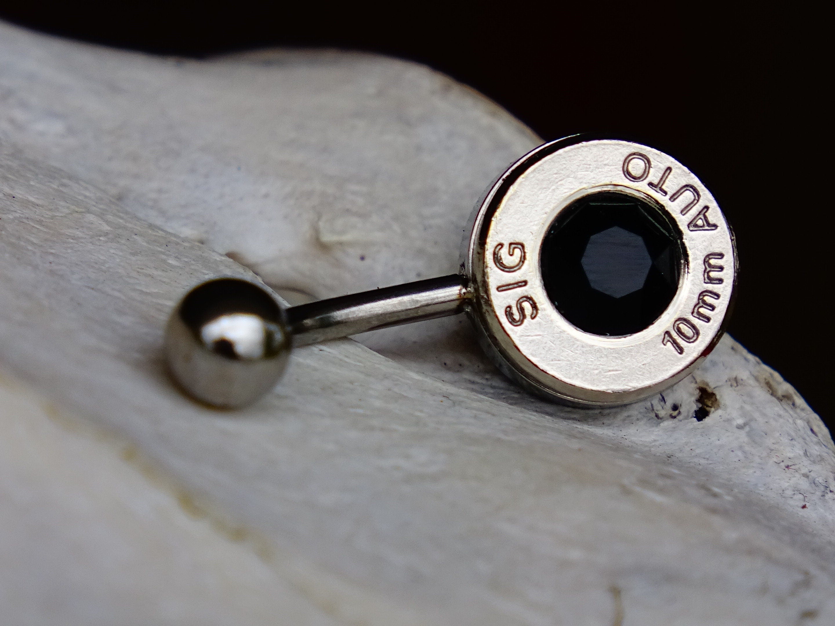 Bullet navel ring belly button ring onyx