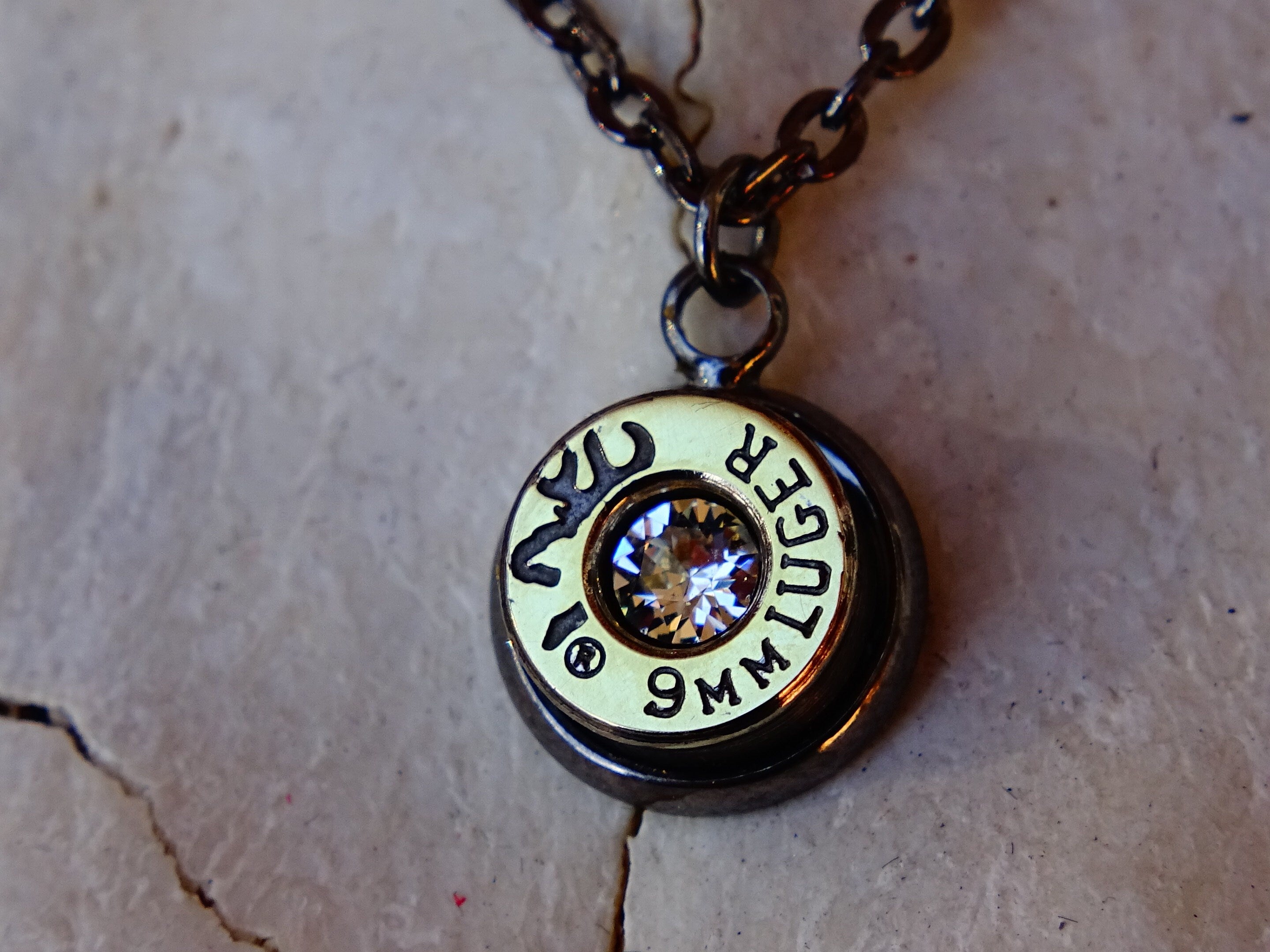 Bullet necklace Bi-Tone clear __etsy:2272319657